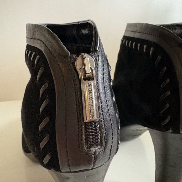 Aquatalia Black Leather + Suede Booties – Size 7.5 - Picture 3 of 5